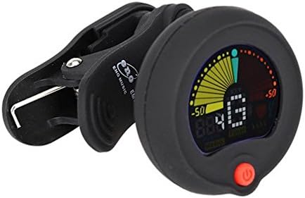 Black Rotatable Clip-On 2-In-1 Electric Guitar Tuner Metronome Color Screen For Guitar Chromatic Bass Violin Ukulele