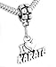 Silver I Love Karate Dangle Bead Charm Sterling