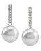 South Sea Pearl Dangling Diamond Earrings in 14K Gold