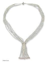 Pearl strand long necklace, Tassel