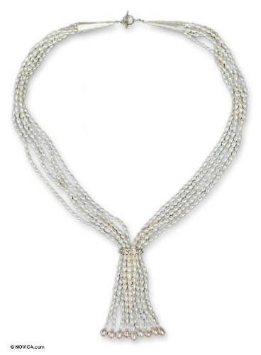 Pearl strand long necklace Tassel