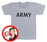 Kids ARMY Printed T-Shirt Grey, Kids X-Small