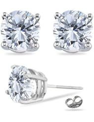 1/4 (0.21-0.27) Cts Round Diamond Stud Earrings in 18K White Gold