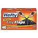 Hefty Easy Flaps Trash Bags.85 Mil, 30Gal, Black, 40/Box, 6 Boxes/Carton