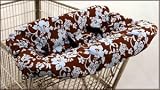 3 N 1 Shopping Cart & High Chair Cover -Hibiscus Brown & Blue - Cuter Than A Ducks Butt