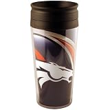 NFL Football Team Logo Vortex 16 Ounce Acrylic Travel Tumbler Glass - Denver Broncos