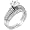 Sterling Silver Cubic Zirconia CZ Wedding Engagement Ring Set Sz 5