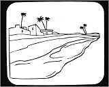 Mouse Pad with Africa, water, black and white, Egypt, picture, vista, Nile River, panorama, Middle East, scene, neighborhood, houses, landscape