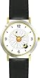 Bee & Ladybug or Lady Bug on Daisy Flower - Bee or Bumblebee - JP - WATCHBUDDY&reg; DELUXE TWO-TONE THEME WATCH - Arabic Numbers - Black Leather Strap-Size-Children's Size-Small ( Boy's Size & Girl's Size )