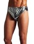 Intimo Men's Liquid Metallic Bikini, Silver, Medium