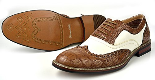 Ferro Aldo Mens Causal Wingtip Oxfords Modern Spectator Style