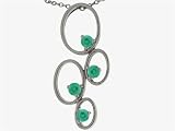 0.50 cts Circle Of Love Genuine Emerald Pendant - 14kt White or Yellow Gold