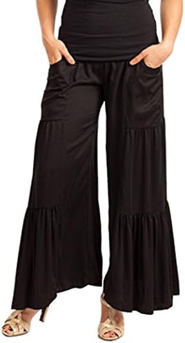 Baik Baik Wide Leg Pants with a Foldover Waist, M/L (8-10), Dark Grey