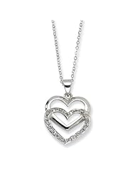 Sterling Silver Diamond Mystique 18in Dangle Heart Necklace