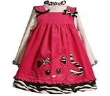 Bonnie Jean Girls 2pc Kitty Cat Face Corduroy Jumper Dress Set, 2T