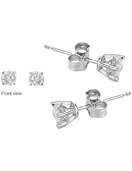 14k White Gold Diamond Stud Earrings 3mm 0.27ct Carat