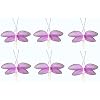 2" Purple Mini (X-Small) Glitter Dragonfly Dragonflies 6pc set - nylon nursery bedroom girls room ceiling wall decor, wedding birthday party baby bridal shower