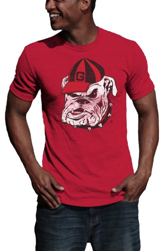 NCAA Georgia Bulldogs Vintage Logo Tee Shirt (Red, Medium)