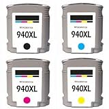 Remanufactured Ink Cartridge Replacement for HP 940XL (1 Black, 1 Cyan, 1 Magenta, 1 Yellow)