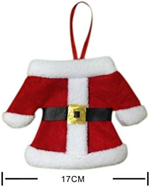 Collections Etc Santa Suit Christmas Silverware Holder Pockets Red, 6pcs