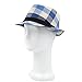 Premium Multi Color Plaid Stitch Black Band Fedora Hat, Blue