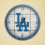 Los Angeles Dodgers 12 Art Glass Clock