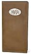 Tan Leather Secretary Wallet with Silver Emblem - Collegiate Series