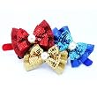Sequins and Pearl Tuxedo Bow Tie Pet Collar for Dogs and Cats - Sangria Red, XS (8"-11")