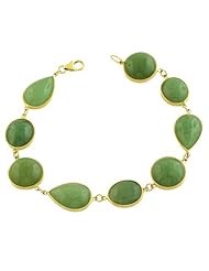 14 Karat Yellow Gold Aventurine Bracelet (7.25 Inch)