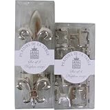 Fleur de Lis or Geometric Abstract French Design Napkin Ring Set of 4