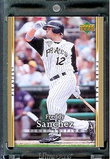 2007 Upper Deck First Edition Baseball Card #259 Freddy Sanchez Pittsburgh Pirates - Mint Condition - In Protective Display Case !