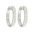 14k White or Yellow Gold Oval Pave Diamond Hoop Earrings (3/4 cttw, I-J Color, I1-I2 Clarity)