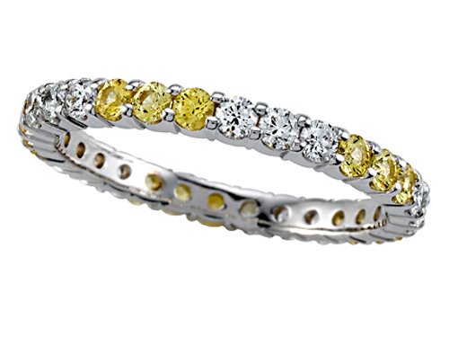 1.10 cts Yellow Sapphire Eternity Band Platinum 18kt White or Yellow Gold