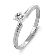 14k White or Yellow Gold Round 4-Prong Solitaire Diamond Ring (.05 ct, I-J Color, I1-I2 Clarity)