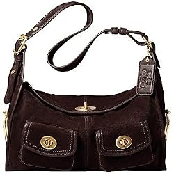 Coach Suede Haversack Shoulder Handbag Bag Tote 12797 Brown
