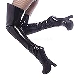 Femme-3010, 8'' Block Heel, 1 1/4'' Patent Platform Boots