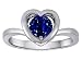 1.50 cttw 925 Sterling Silver Heart Engagement Promise of Love Ring with 7mm Round Lab Created Sapphire