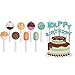 VictoryStore Yard Sign Outdoor Lawn Decorations: Happy Birthday Pathway Markers, Cake And Cake Pops Yard Decorations with Stakes