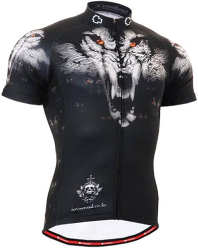 Leohester Men's Short Sleeve Cycling Jersey Wolf Style XL