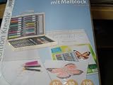 Kreativ-Mal-Set 67-teilig - Echtholz-Koffer mit Tragegriff, mit Malblock 190g/30Blatt - Playtastic