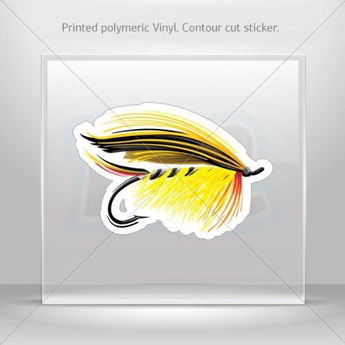Decals Sticker Fly fishing car helmet window Boat jet-ski Garage door 6 X 4.1 Inches Vinyl color print 0600 XR254