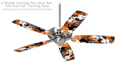 Ceiling Fan Skin Kit (fits most 42inch fans) - Halloween Ghosts - (Fan and fan blades NOT INCLUDED) by wallthat