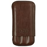 Cuban Crafters 3 Finger Brown Leather Cigar Travel Case