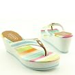 Coach Felicite Watercolor Stripe Multi Wedge Thong Sandals