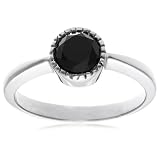 10k Choice of White or Yellow Gold Black Diamond Ring (1 cttw)