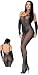 Leg Avenue Plus Size Mini Daisy Lace Bodystocking W/ Lace Up Back 8254Q (BLACK,PLUS SIZE)