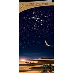 Gl�ckwunschkarte mit Sternzeichen und Swarovski Kristallen, Motiv W�ste