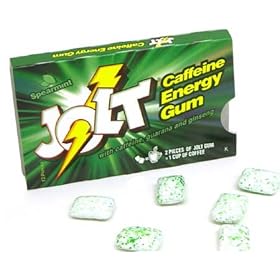 JOLT Hyper-Caffeinated Gum, Spearmint ,12 Packs