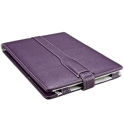 M-Edge Platform Leather Kindle Jacket (Fits 6" Display, 2nd Generation Kindle), Pebbled Purple