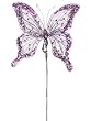 16" Princess Garden Purple Butterfly Jeweled & Beaded Floral Craft Pick